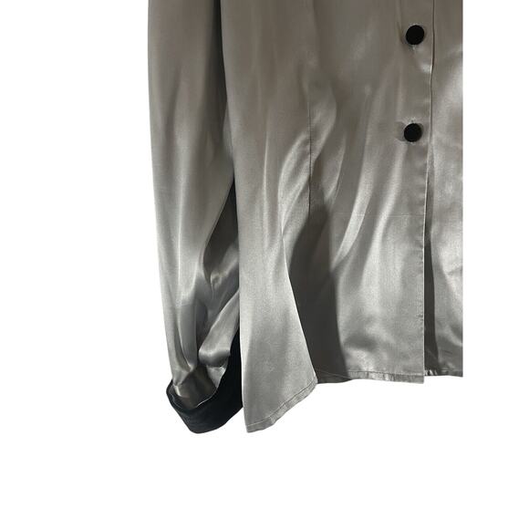 New York City 100% Silk Blouse/Shirt Long Sleeves Button Down Collared =F - Picture 7 of 8
